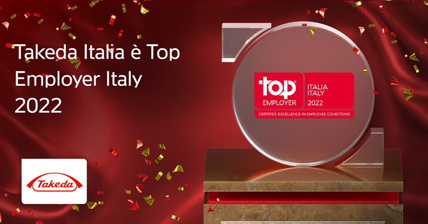 Takeda Italia &egrave; Top Employer per il secondo anno consecutivo.