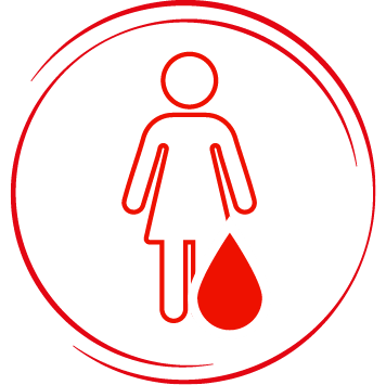 Bei Frauen/Mädchen kann auch eine übermässige Menstruationsblutung (länger als 7 Tage) auf ein vW-Syndrom hindeuten